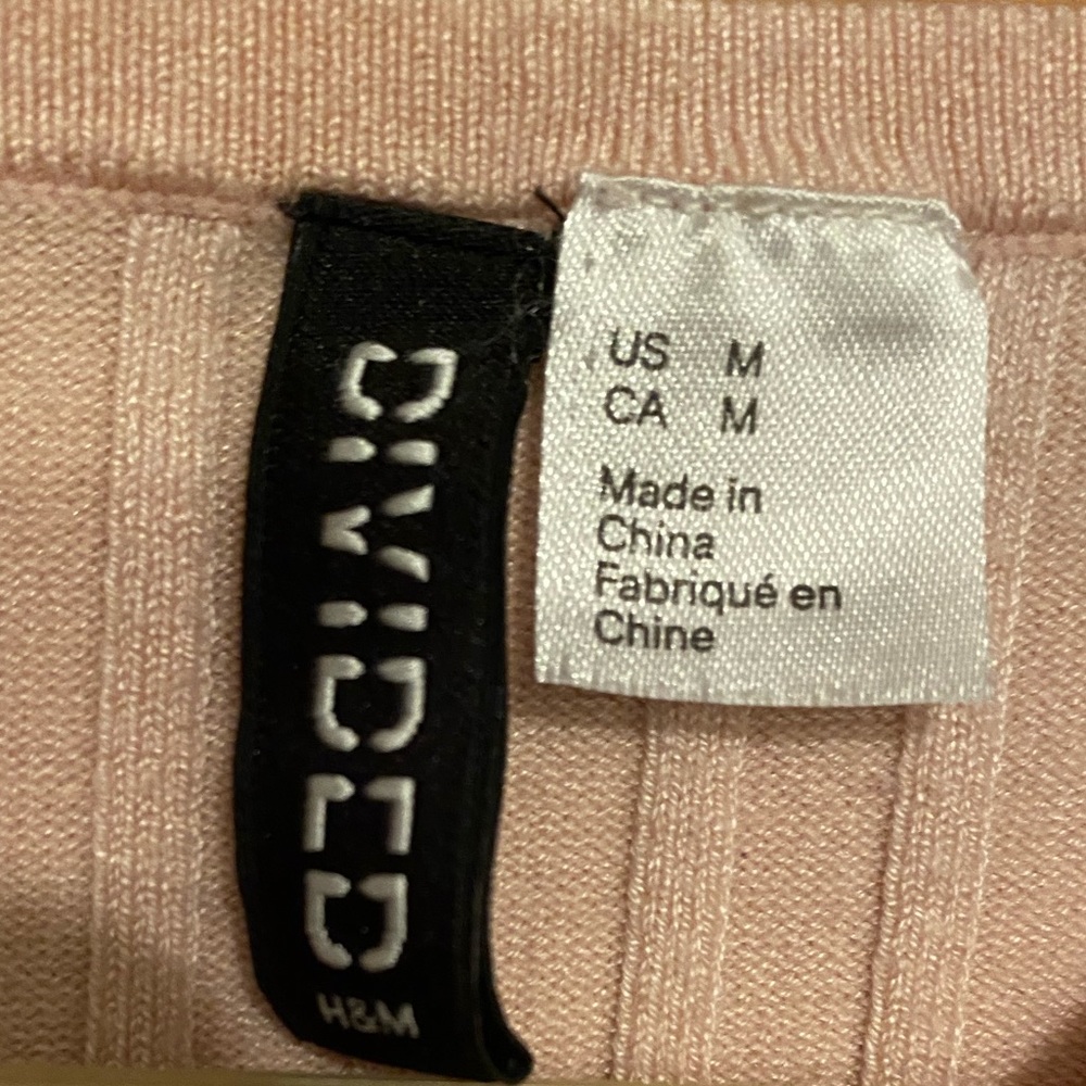 Divided H&M Ribbed Light Pink Crop Top - Picture 3 of 4